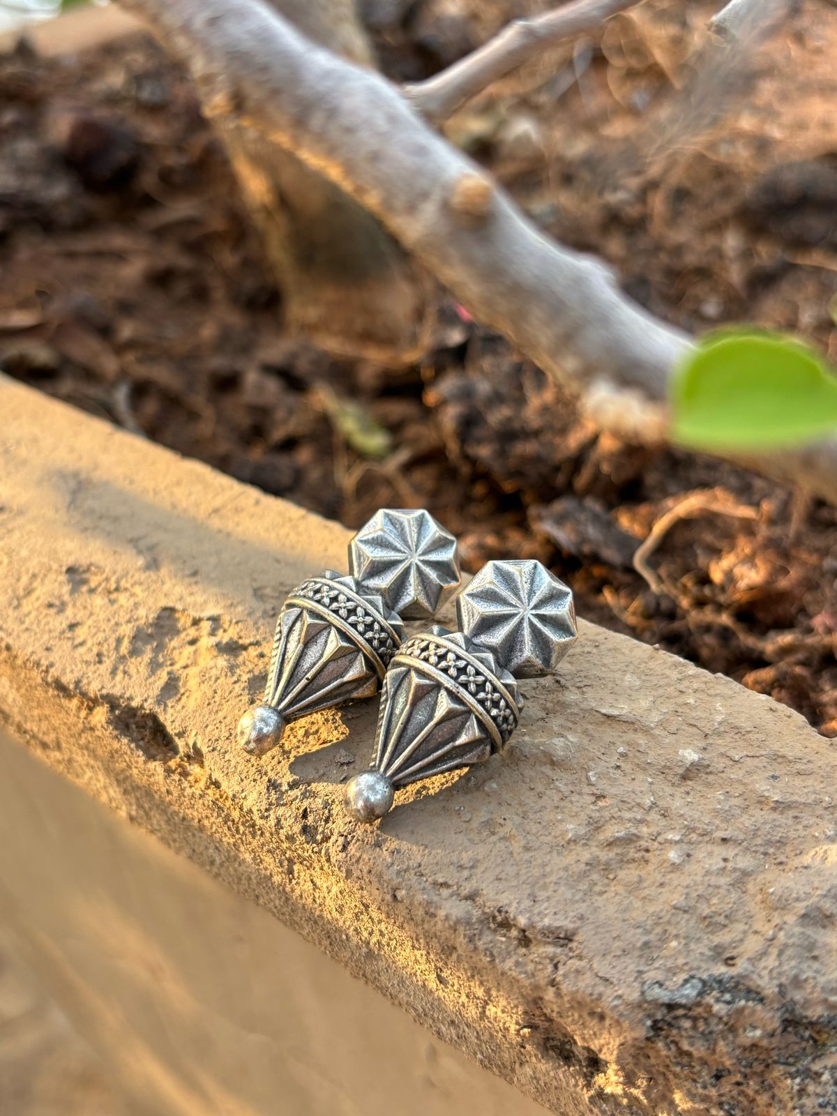 Temple Top Drop Earrings